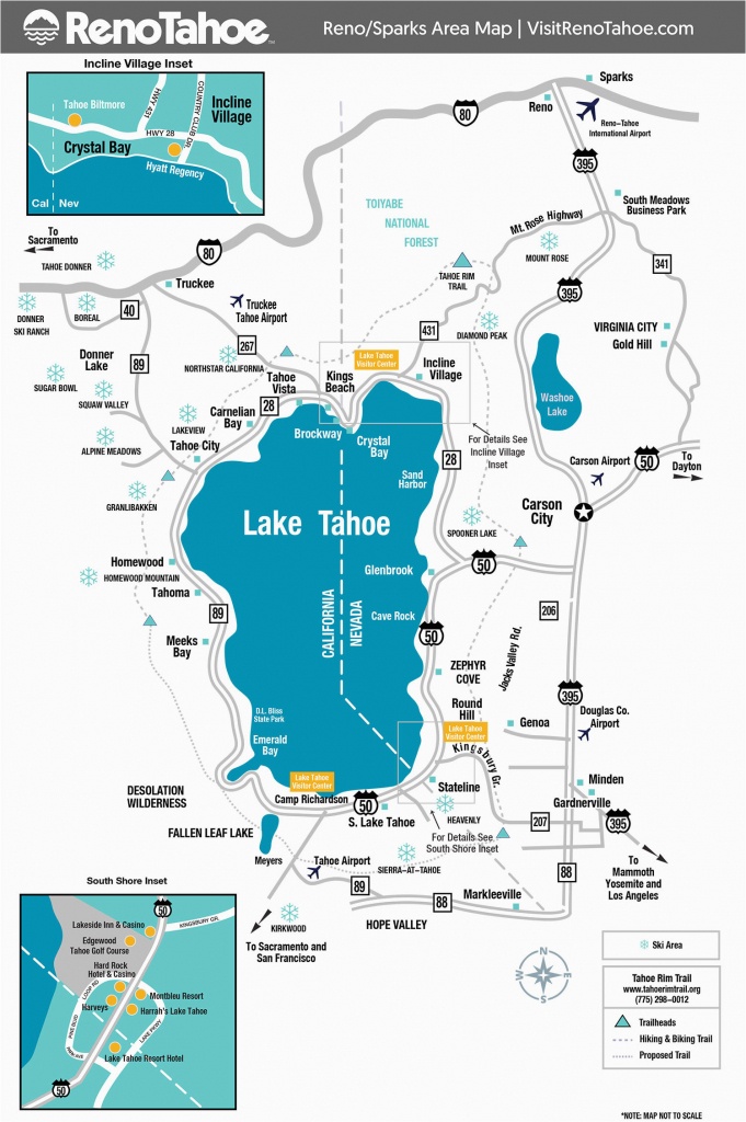 Southern California Breweries Map Lake Tahoe Maps And Reno Maps - Lake Tahoe California Map