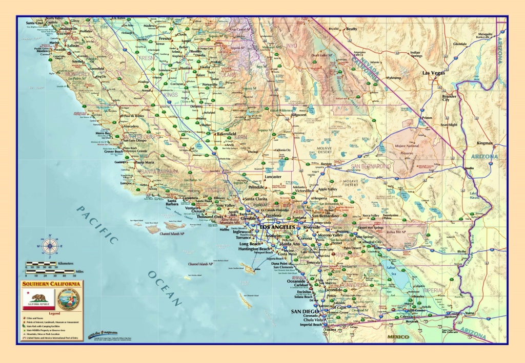 Southern California Wall Map - The Map Shop - Map Of Southern California