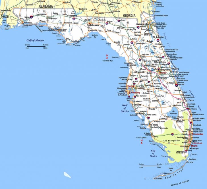 Southern Florida - Aaccessmaps - Map Of Florida West Coast Cities ...