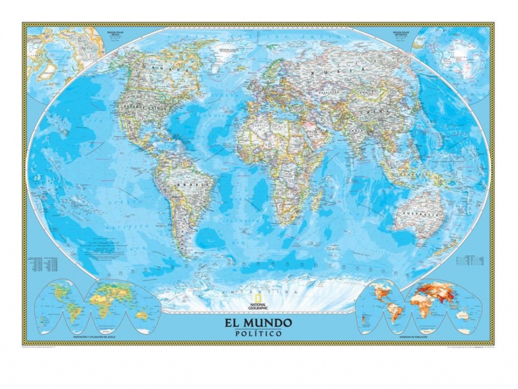 Spanish Classic World Map Print Wall Artnational Geographic Maps - National Geographic World Map Printable