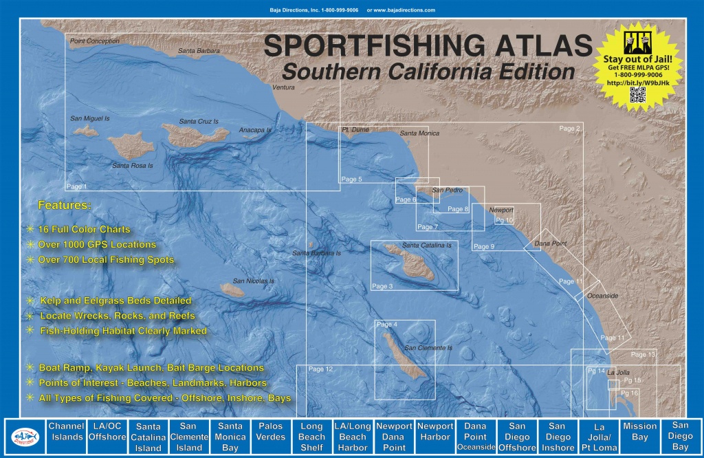 Sportfishing Atlas Southern California Edition - Baja Directions - Southern California Fishing Spots Map