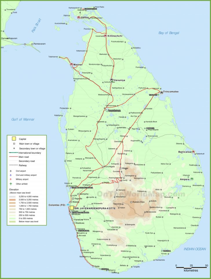 Printable Map Of Sri Lanka