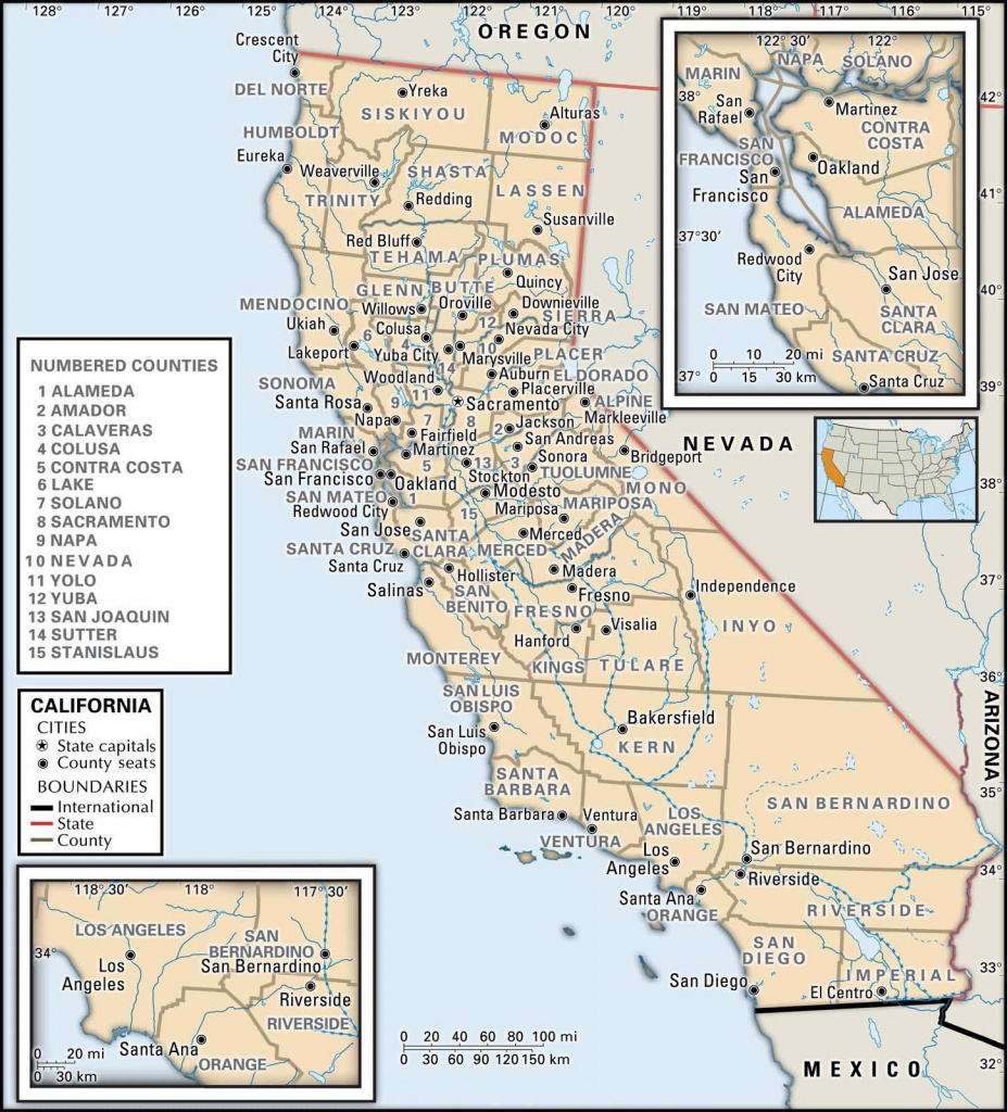 State And County Maps Of California - California County Map With Roads