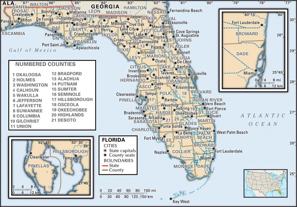 State And County Maps Of Florida - Northwest Florida Beaches Map