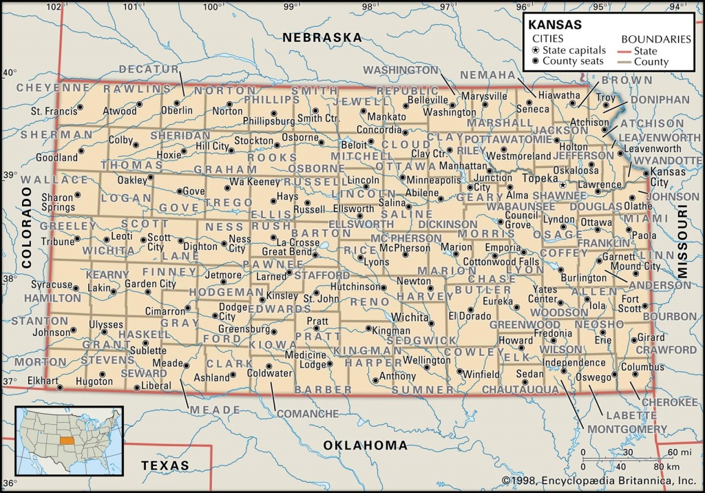 State And County Maps Of Kansas - Printable Map Of Kansas
