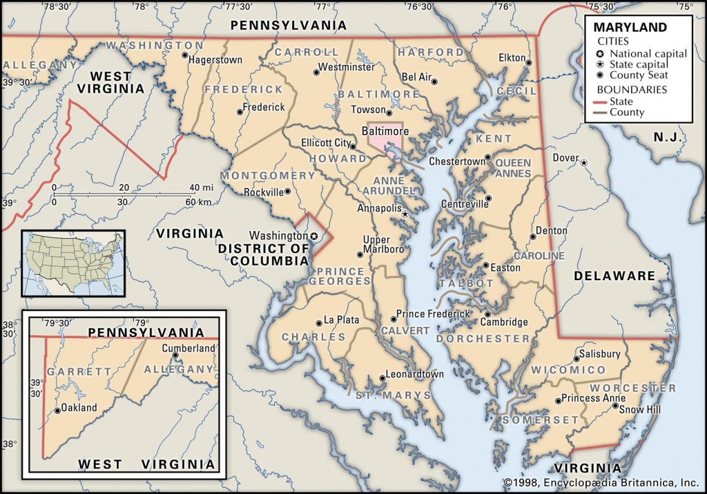 State And County Maps Of Maryland - Printable Map Of Annapolis Md