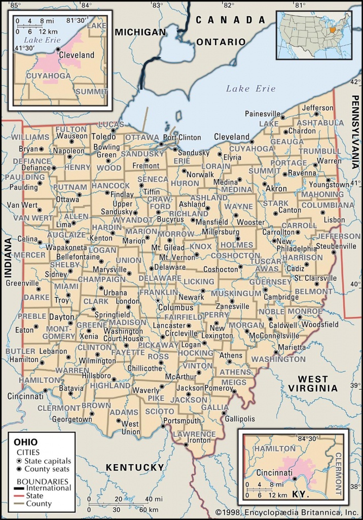 State And County Maps Of Ohio - Ohio State Map Printable