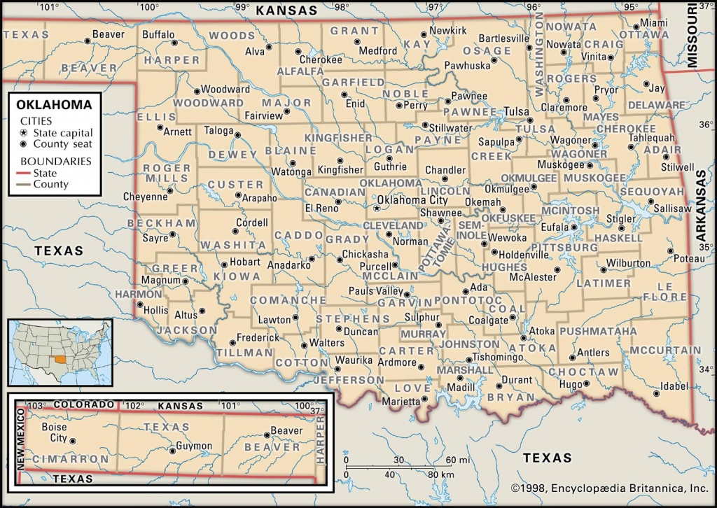 State And County Maps Of Oklahoma - Road Map Of Texas And Oklahoma
