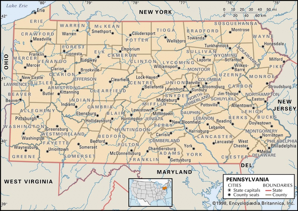 State And County Maps Of Pennsylvania - Printable Map Of Pennsylvania