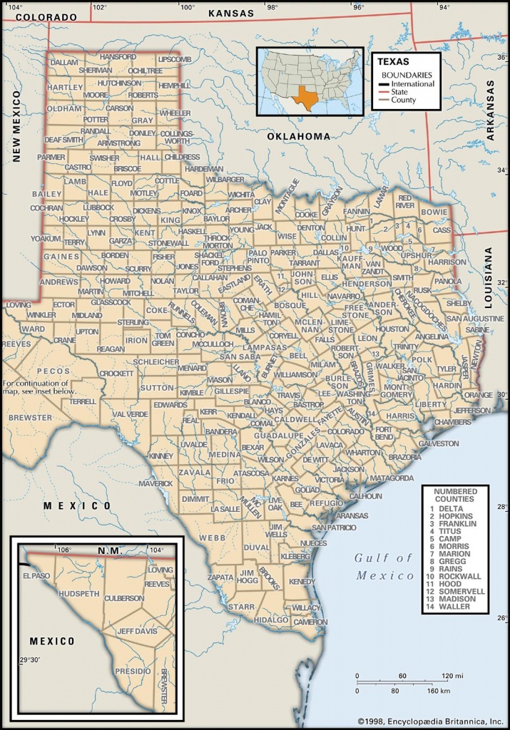 State And County Maps Of Texas - Gaines County Texas Section Map