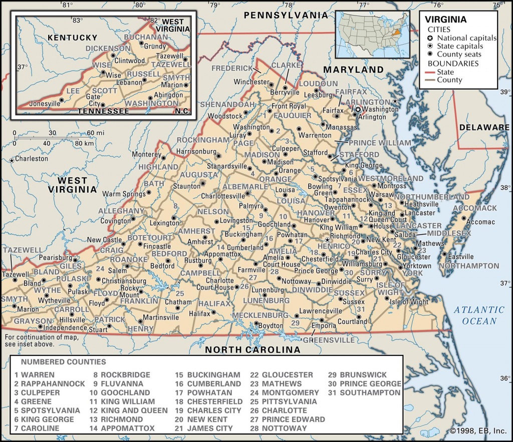 State And County Maps Of Virginia - Printable Map Of Virginia
