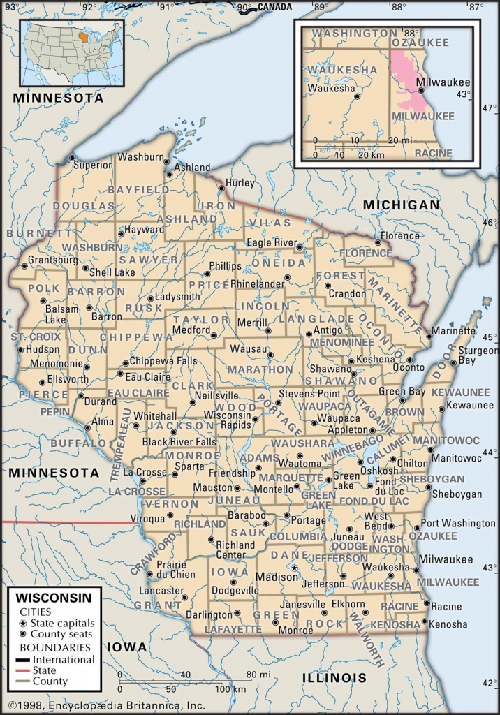 Map Of Wisconsin Counties Printable