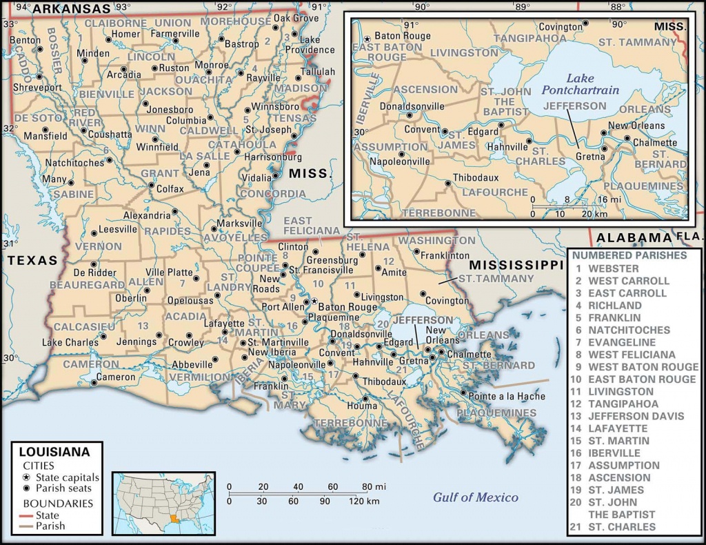 State And Parish Maps Of Louisiana - Louisiana State Map Printable