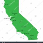 Stock Vector Map Of California State Of Usa With Main Cities Big Map   Big Map Of California