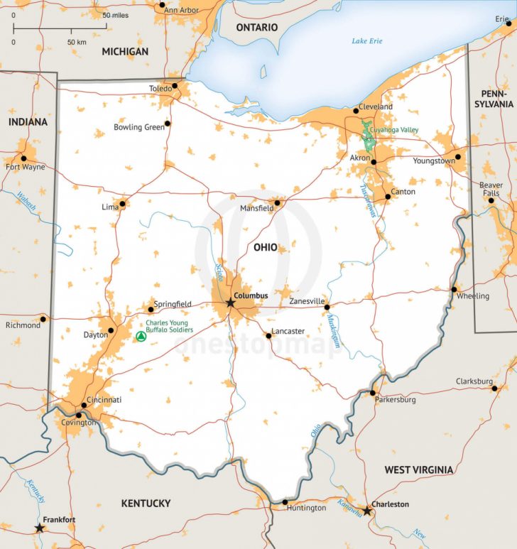 Printable Map Of Ohio