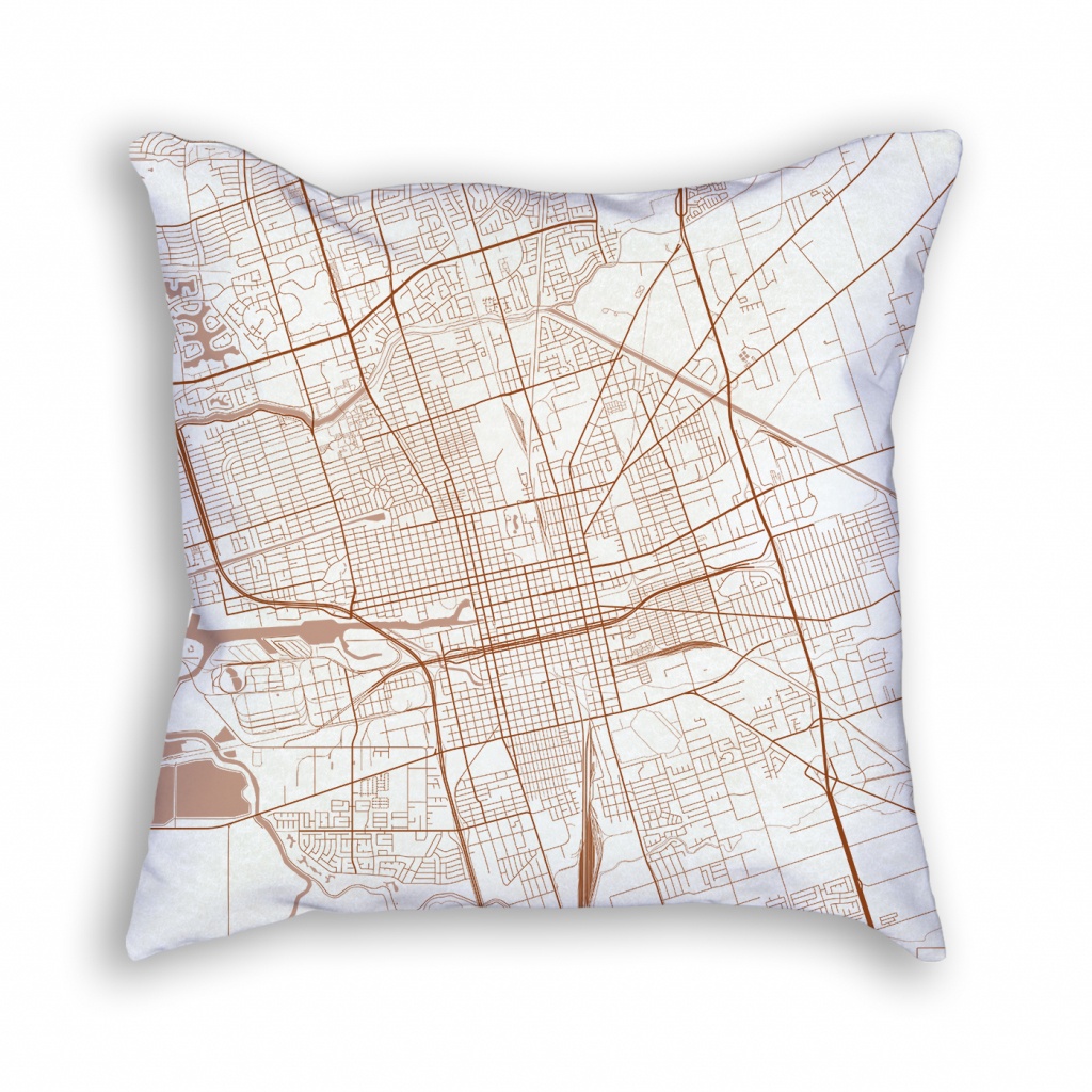 Stockton California Throw Pillow – City Map Decor - California Map Pillow