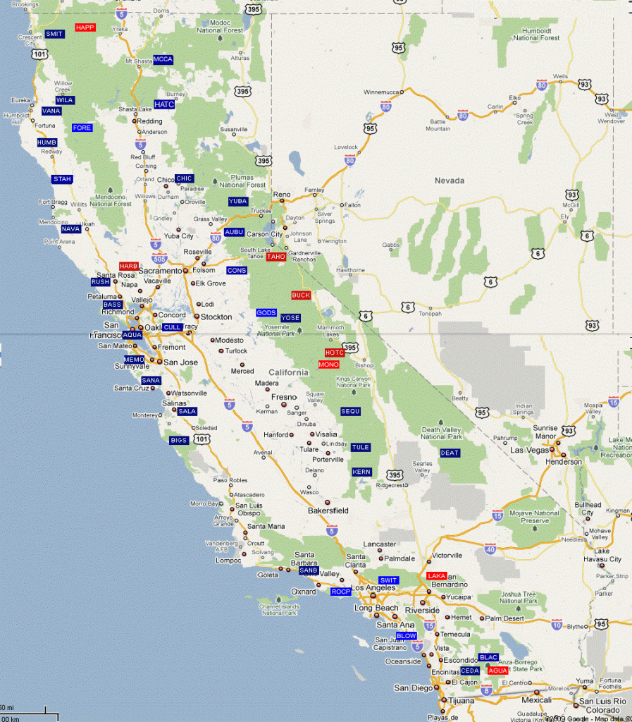 Swimmingholes: California Swimming Holes - Off Road Maps Southern California