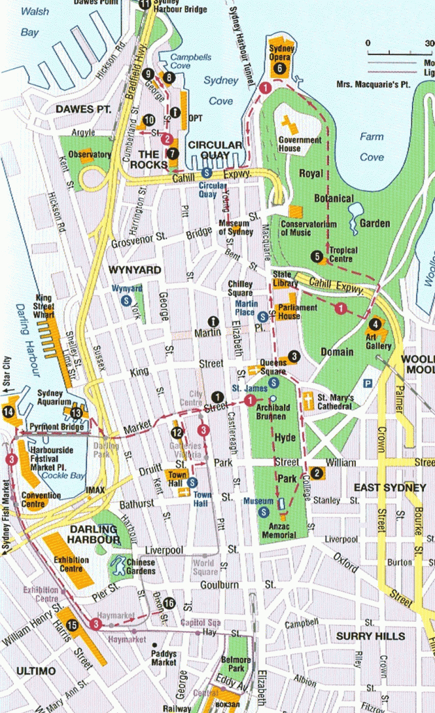 Sydney Map Tourist Attractions Toursmaps Com And Australia Within - Sydney Tourist Map Printable