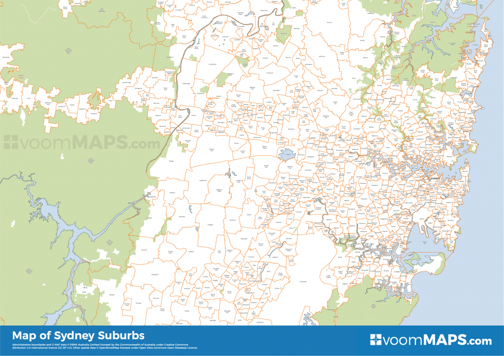 Sydney Suburbs Map – Voommaps - Printable Map Of Sydney Suburbs