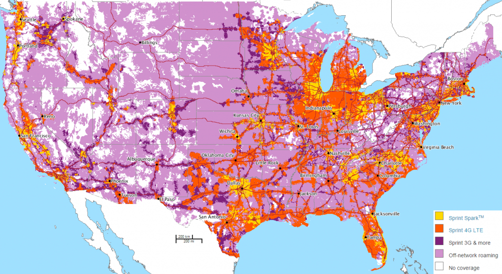 T-Mobile Vs Sprint Native Coverage (Animated Gif) : Tmobile - Sprint Cell Coverage Map Texas