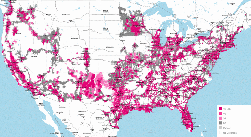 T-Mobile Vs Sprint Native Coverage (Animated Gif) : Tmobile - T Mobile Coverage Map California