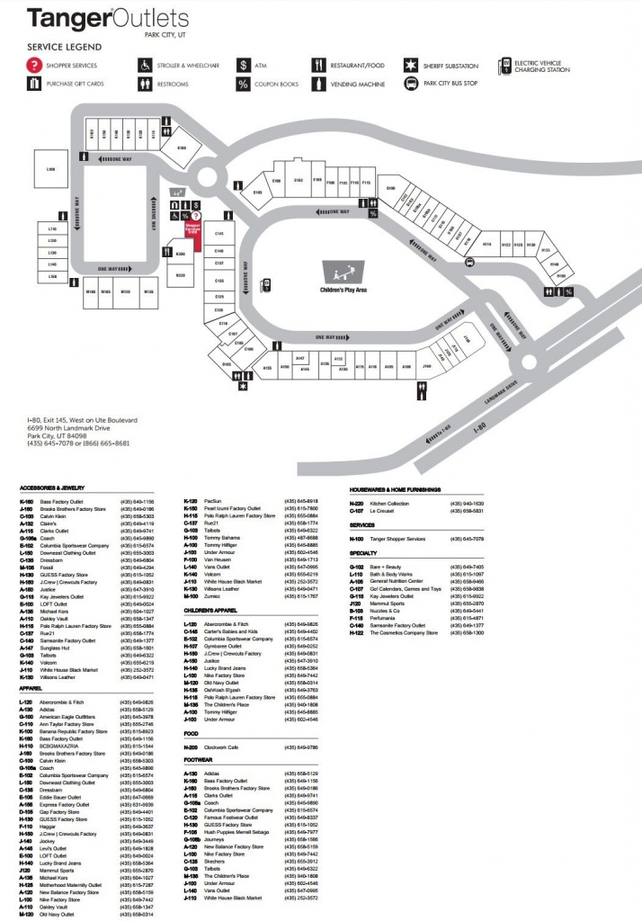 Tanger Outlets Texas City Stores Map