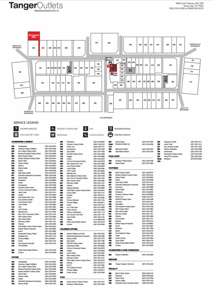 Tanger Outlet Texas City Map