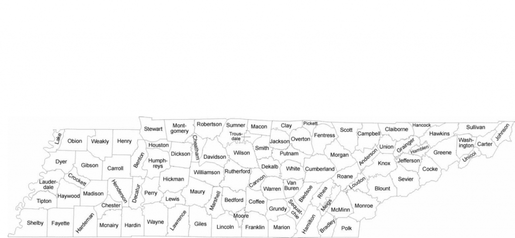 Tennessee County Map With County Names Free Download | I Wander As I - Printable Map Of Tennessee