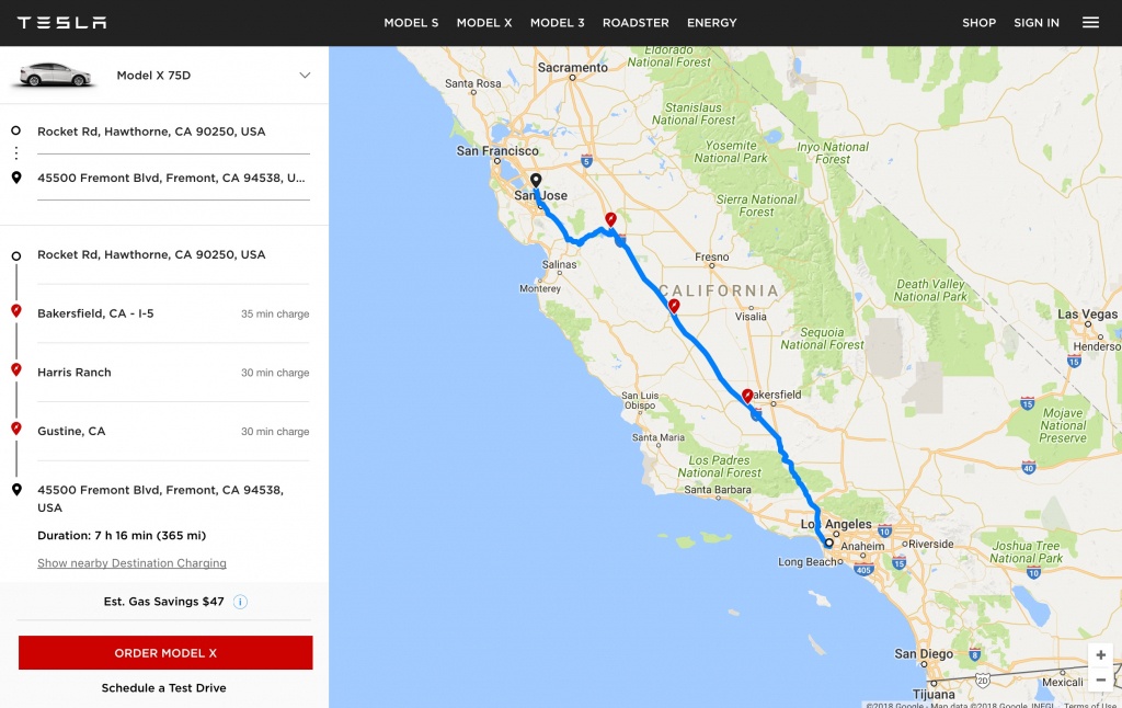 Tesla Launches &amp;quot;ev Trip Planner&amp;quot; Tool With Map Of Supercharger Locations - Charging Station Map California