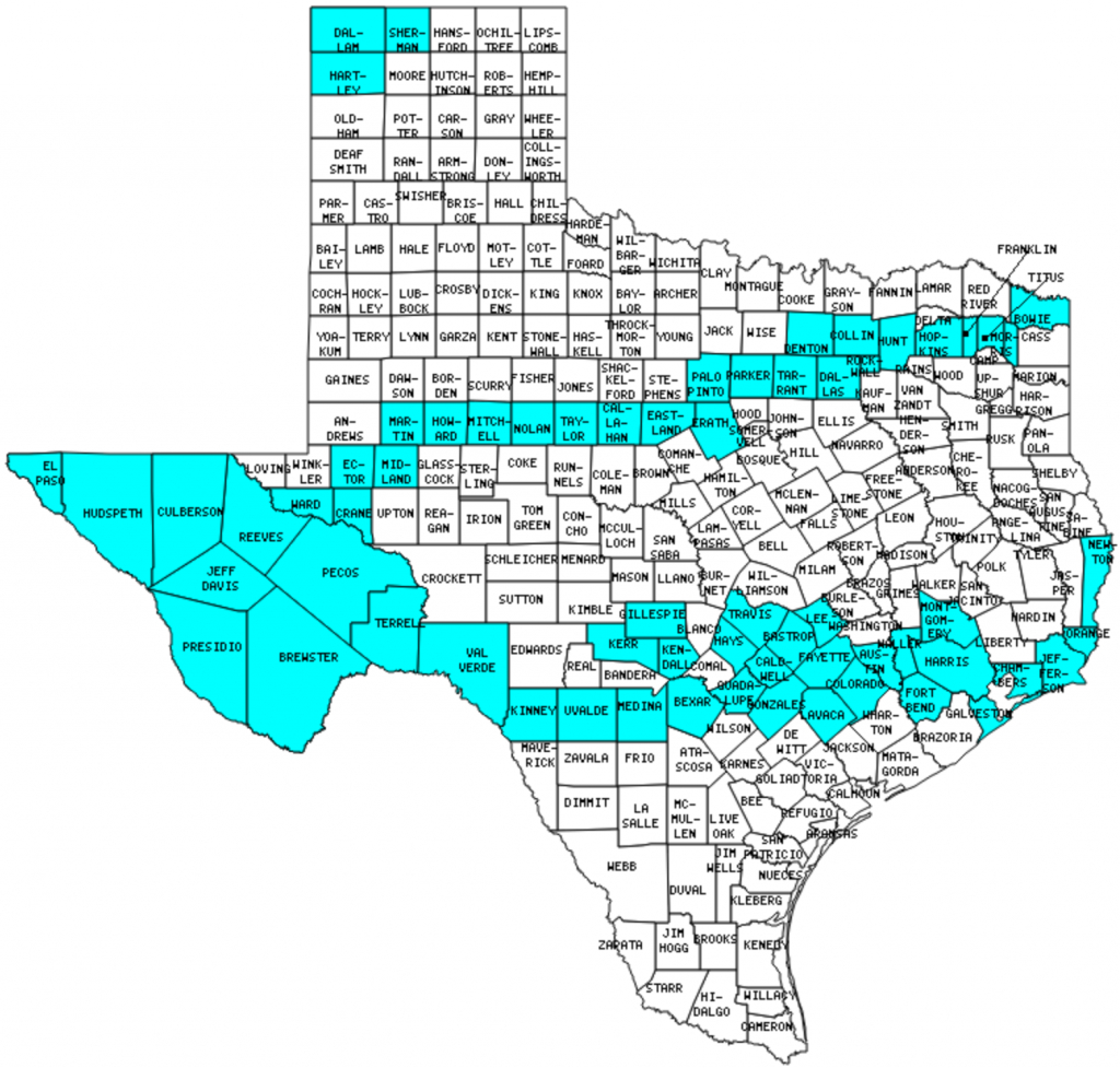 Texas Counties Visited (With Map, Highpoint, Capitol And Facts) - Rule Texas Map