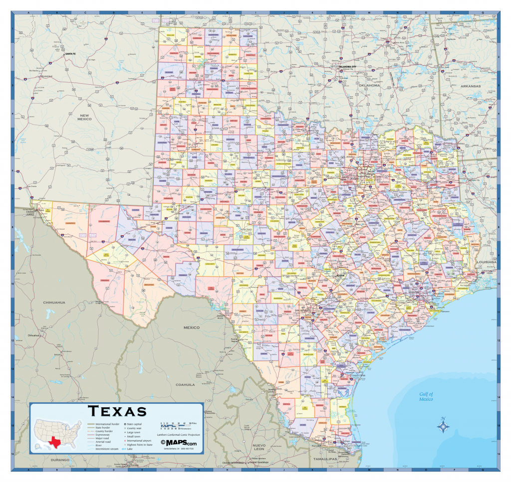 Texas Counties Wall Map - Maps - Texas Wma Map