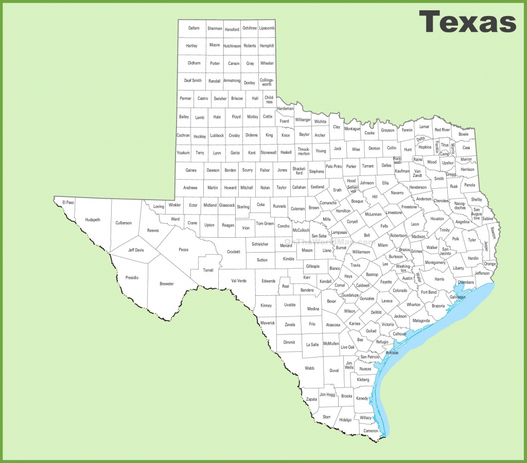 Texas County Map - Printable Map Of Texas With Cities