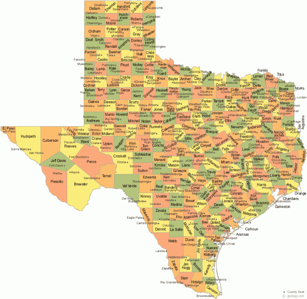 Texas County Map - Texas County Wall Map