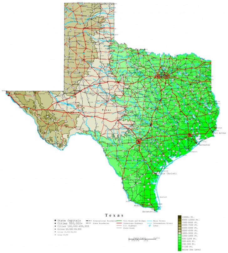 Interactive Elevation Map Of Texas