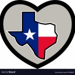 Texas Flag Map Inside Heart Icon   Texas Flag Map