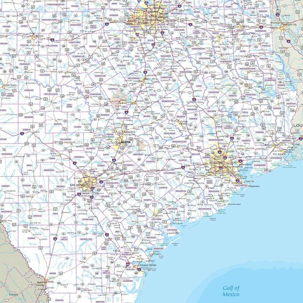 Texas Highway Wall Map - Maps - Texas Wma Map