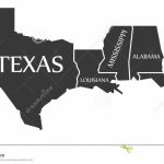 Texas   Louisiana   Mississippi   Alabama   Florida Map Labelled   Mississippi Florida Map