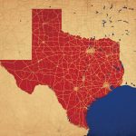 Texas Map Art   City Prints   Texas Map Art