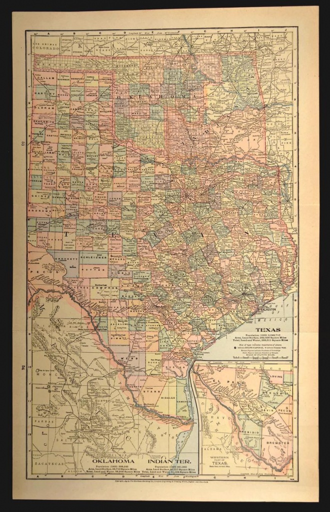 Texas Map Of Texas Wall Art Decor Large Oklahoma Map Antique | Etsy - Map Of Texas Art