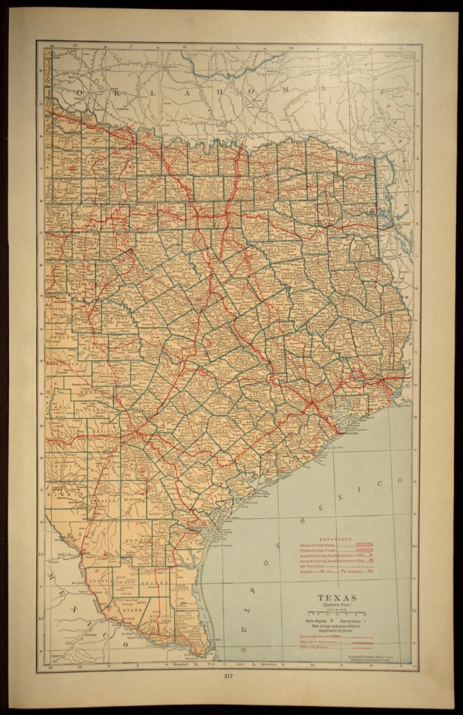 Texas Map Of Texas Wall Decor Art Road Map Large East Eastern - Texas Map Wall Art