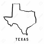 Texas Map Outline   Smooth Simplified Us State Shape Map Vector   Texas Map Vector Free