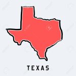 Texas Map Outline   Smooth Simplified Us State Shape Map Vector   Texas Map Vector Free