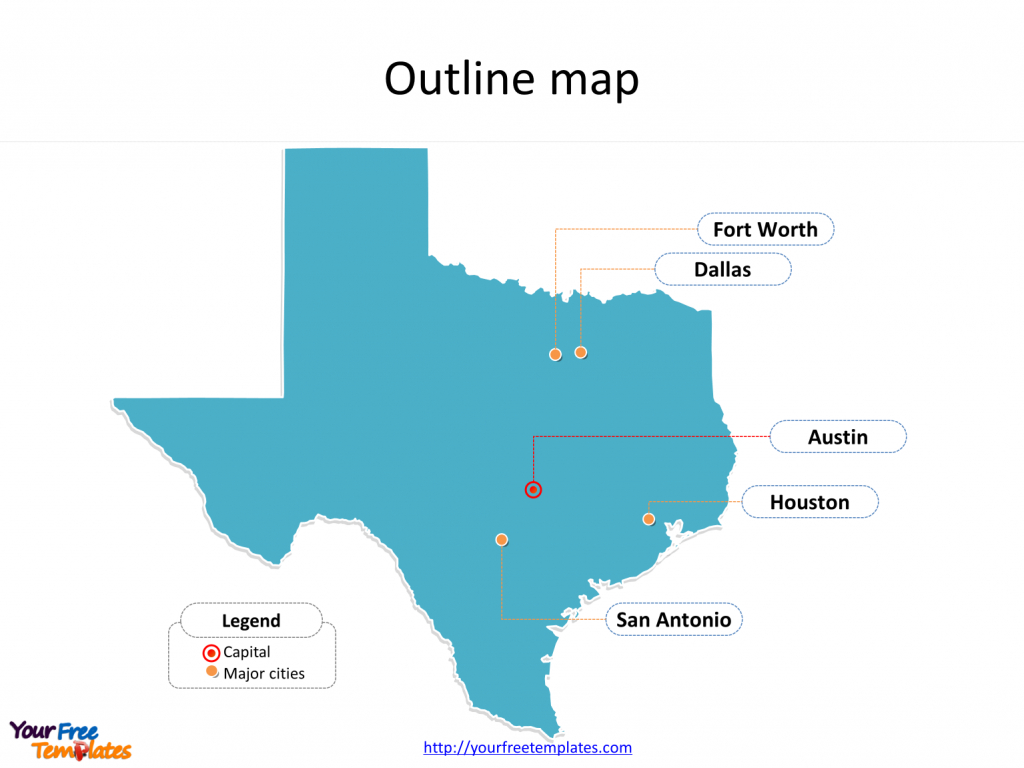 Texas Map Powerpoint Templates - Free Powerpoint Templates - Where Is Fort Worth Texas On A Map