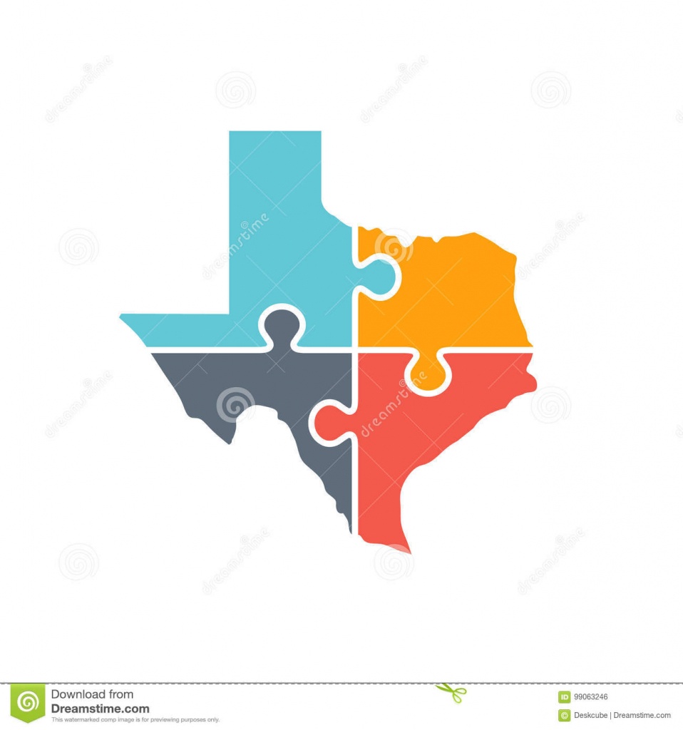 Texas Map Puzzle Logo Illustration Stock Illustratie - Illustratie - Texas Map Puzzle