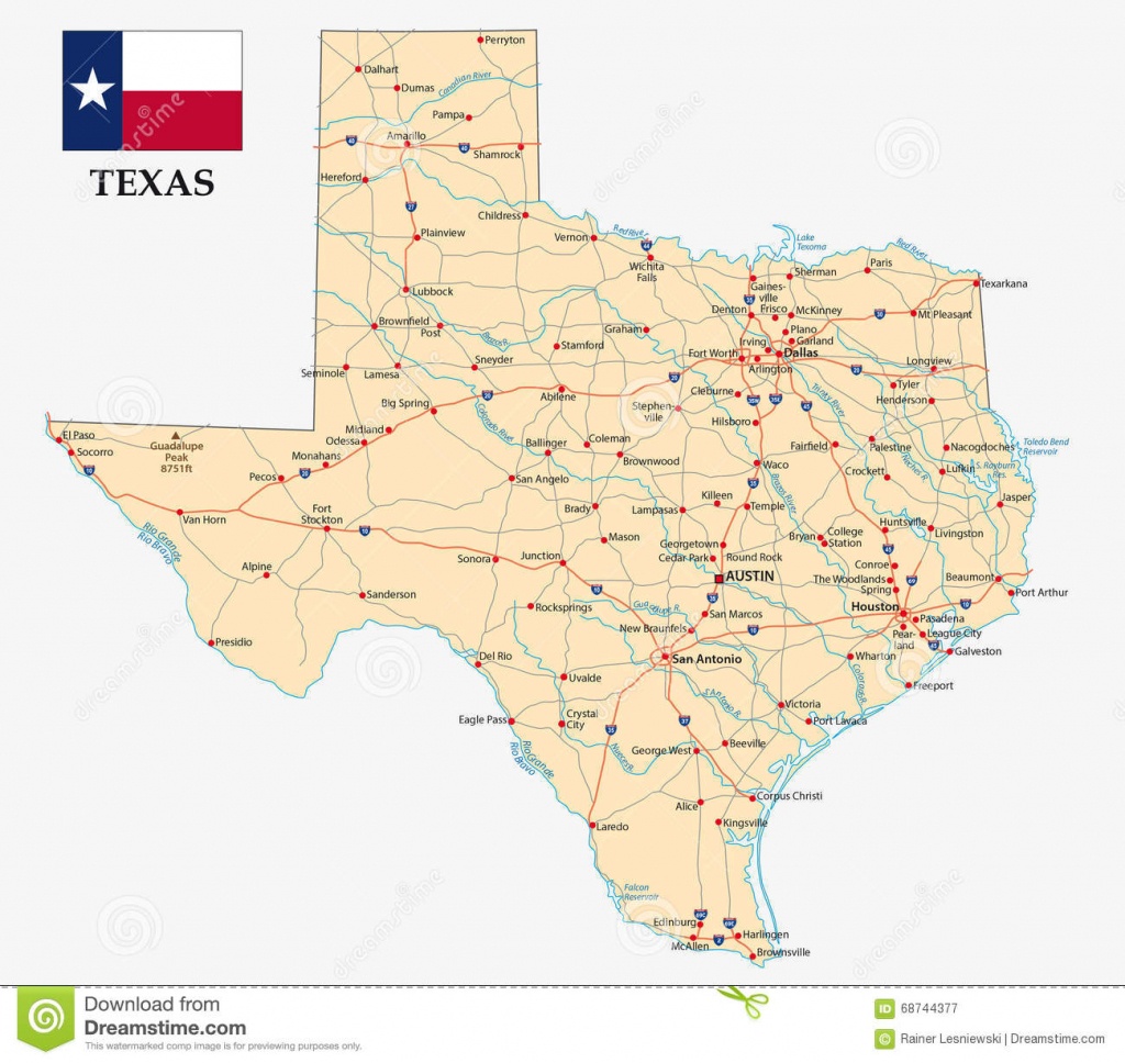 Texas Map With Flag Stock Illustration. Illustration Of America - Alpine Texas Map