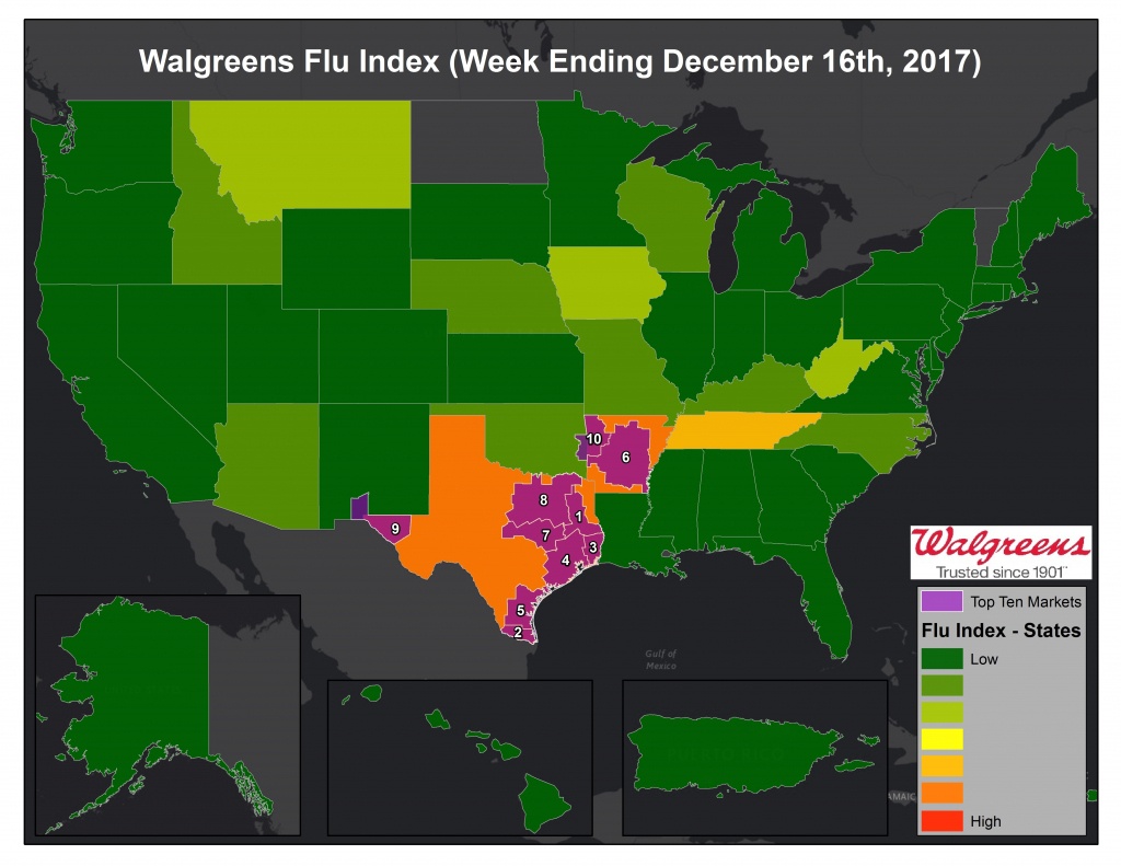 Texas Markets Continue To Hold Top Spots For Flu Activity This Week - Texas Flu Map 2017