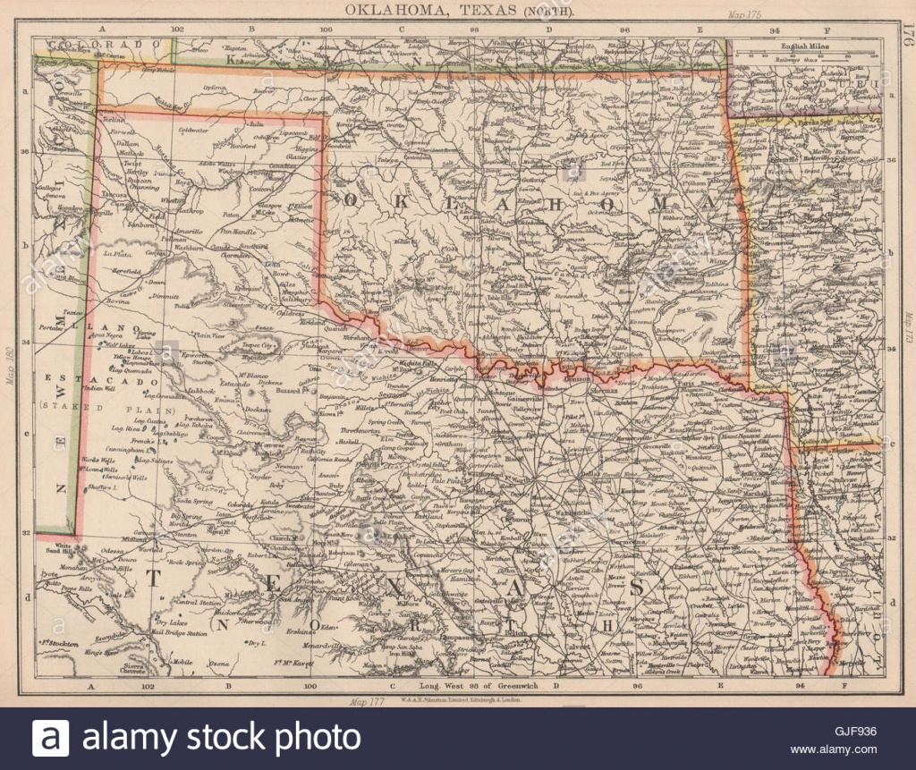 Texas Oklahoma Map Stock Photos &amp;amp; Texas Oklahoma Map Stock Images - Map Of Oklahoma And Texas