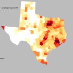 Texas Population Density Map (This Took Me Way Too Long) : Mapporn   Texas Population Heat Map