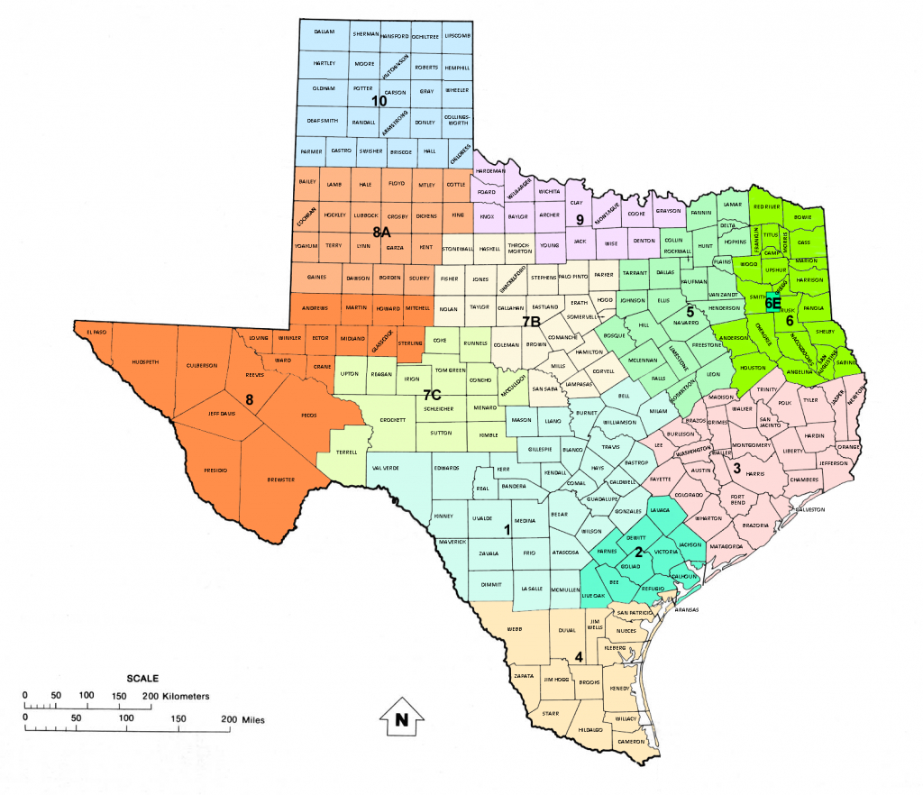 Texas Railroad Commission Districts, And Oil And Gas Map Of Texas | - Texas District Map