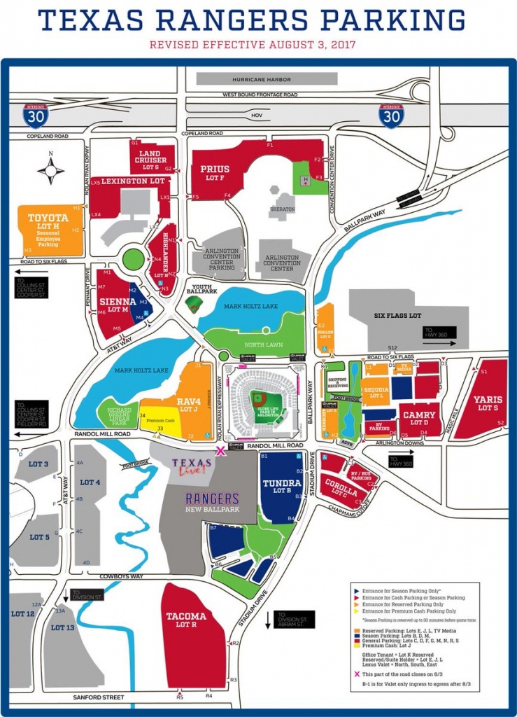 Texas Rangers On Twitter: &amp;quot;select Roads &amp;amp; Parking Lots Are Closed - Texas Rangers Parking Map 2018